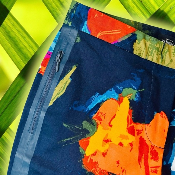 Kate Spade Saturday ‘Slim Fit Zip Pant’ in Navy Blue ‘Aurora’ Abstract Size 2 - Picture 5 of 14